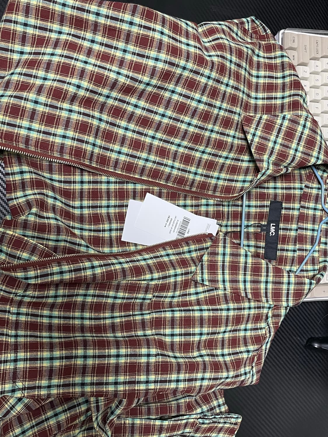 Tシャツ・カットソー LMC LMC PLAID ZIPUP SHIRT brown 0LM22SSH101BRW LMC PLAID ZIP-UP SHIRT brown - LMC | 엘엠씨