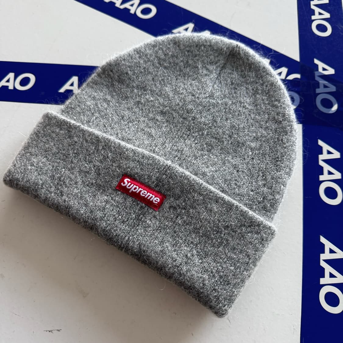 supreme／mohair beanie heather grey 帽子 Supreme Mohair