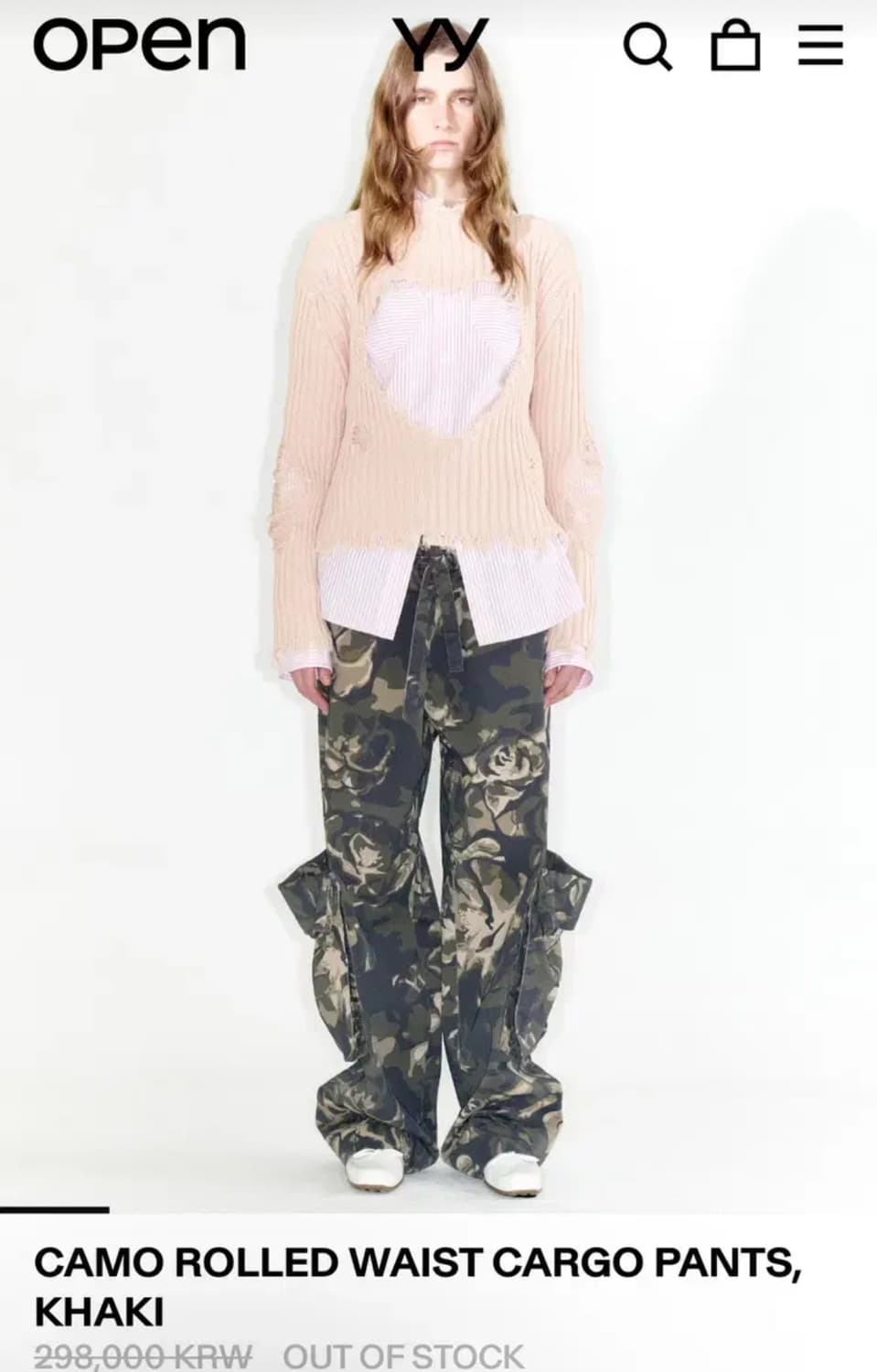 openyy camo rolled waist cargo pants 카고 | 후루츠패밀리