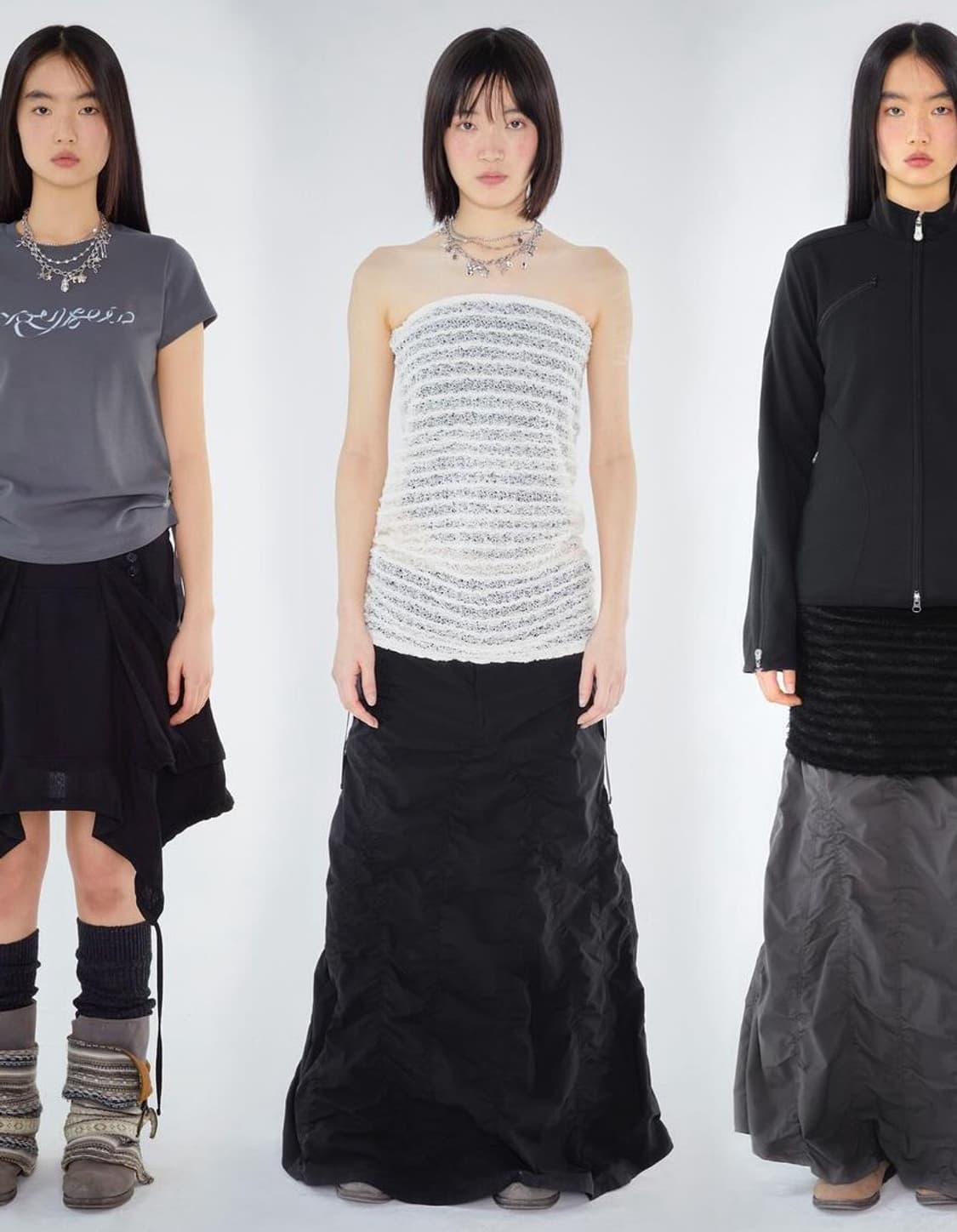 Coyseio WAVE MERMAID SKIRT GREY スカート　ヘリン Coyseio wave mermaid skirt | 후루츠패밀리