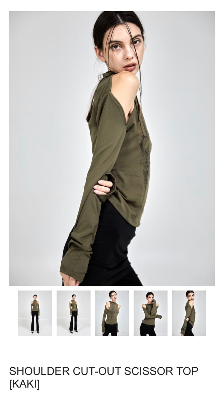トップス sio seoul SHOULDER CUT-OUT SCISSOR TOP sio seoul SHOULDER CUT-OUT SCISSOR TOP