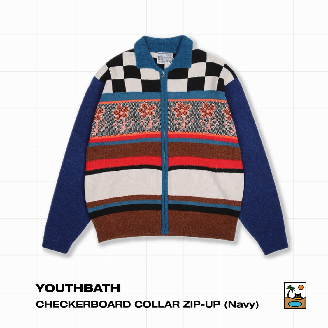 トップス CHECKER BOARD COLLAR ZIP UP CARDIGAN Checkerboard Zip Up Sweater | Supreme 20fw