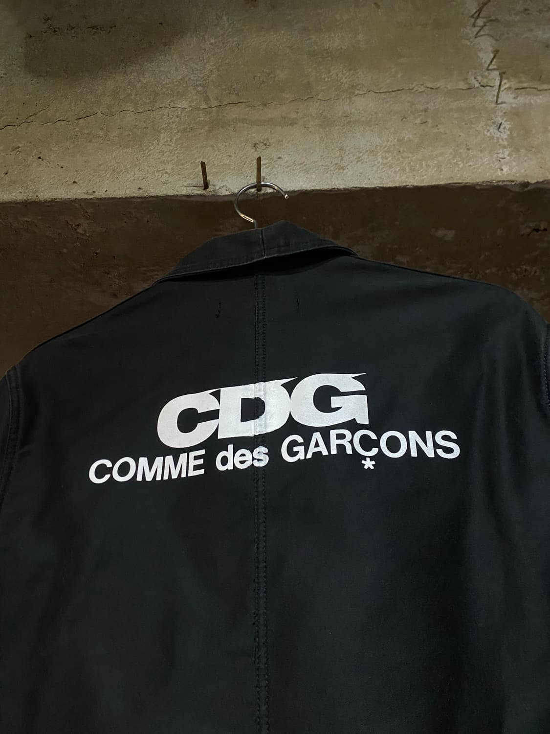 COMME des GARÇONS CDG× LE LABOUREUR コート NWT Comme des Garcons CDG Le Labourer Blue Logo Print Long Coat
