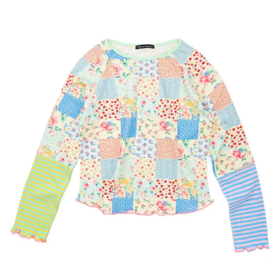 ★fa.er.ie★ppi ppi patchwork long top (blue)★韓国送料込 5차☆[F.E.E.S] ppi ppi patchwork long top (blue)