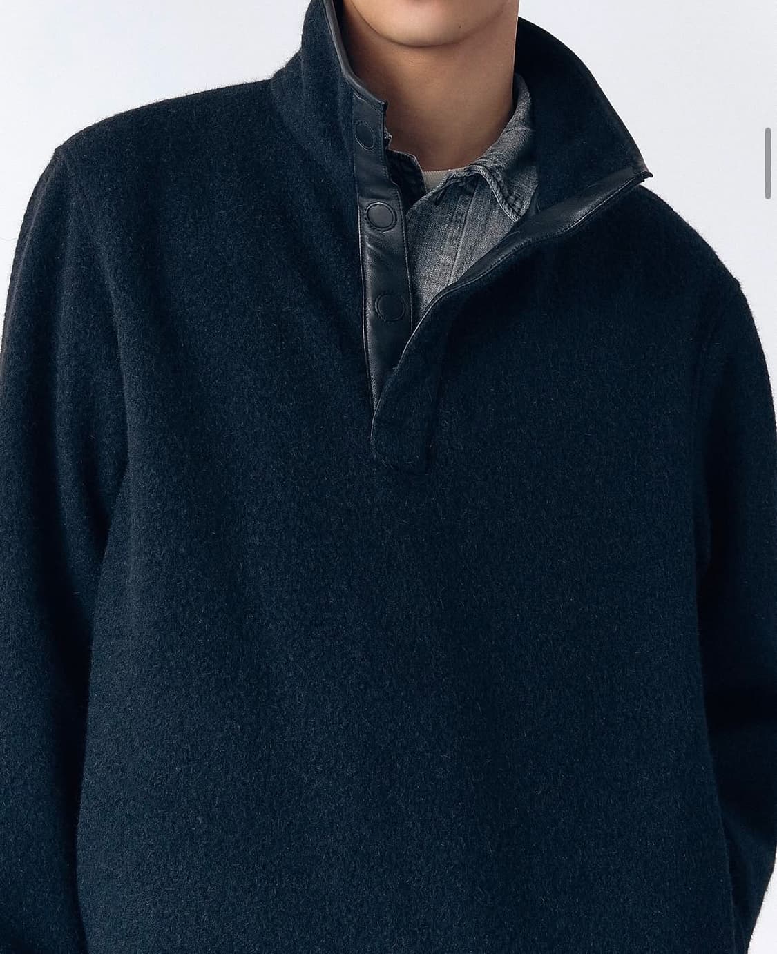 トップス vujade scott affix fleece sweater WHY限定】Scott Affix Fleece Sweater in Angora Wool | Why are