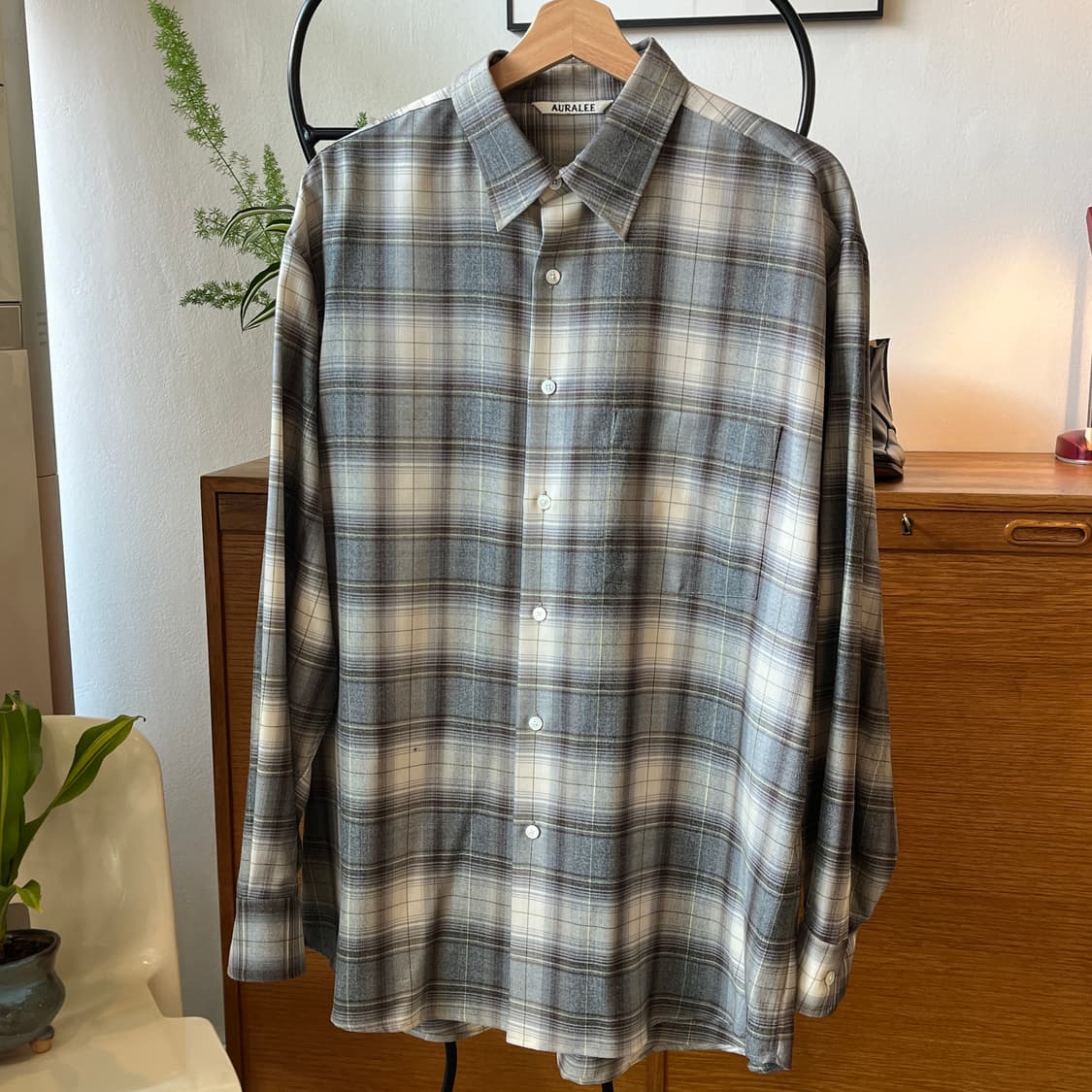 AURALEE SUPER LIGHT WOOL CHECK SHIRT 3 AURALEE SUPER LIGHT WOOL