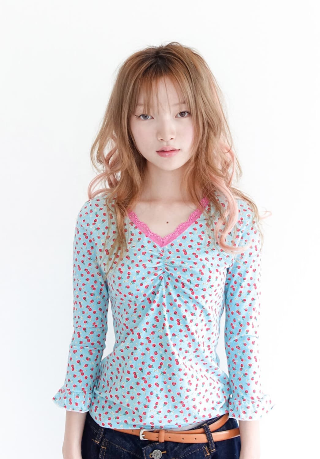 【fa.er.ie】 little strawberry lace top ♥3Color 20차☆[F.E.E.S] little strawberry lace top (mint)