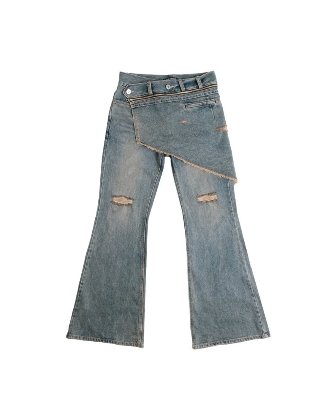 ifeellucky - Denim Bootscut skirt pants | 후루츠패밀리