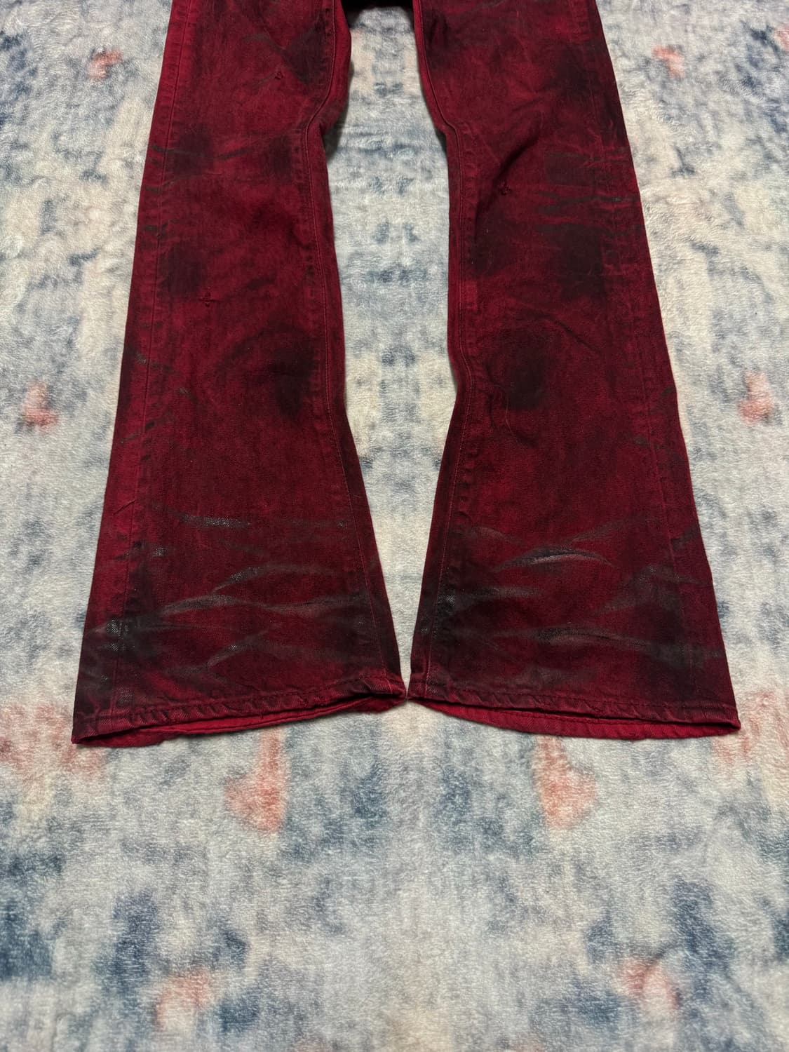 00s archive coating flare pants spr 00s archive flare FUGA Lame Repair