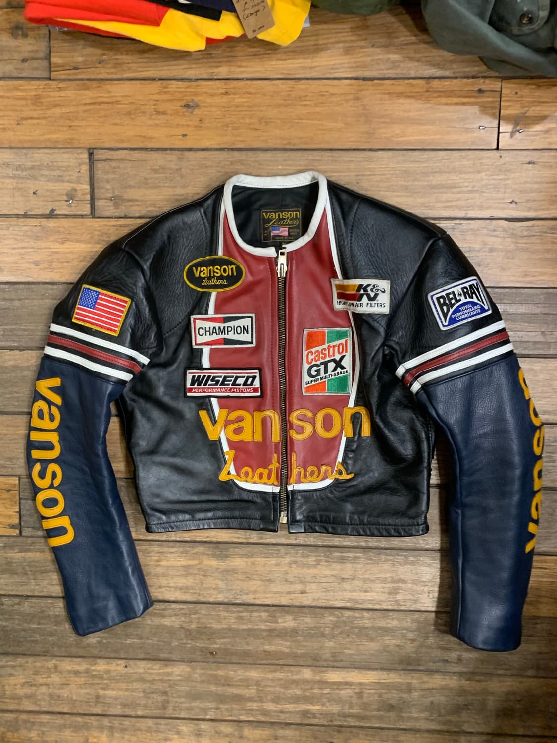 Supreme Vanson Worn Leather Jacket Mサイズ 中古・古着通販】VANSON (バンソン) SUPREME (シュプリーム) Worn