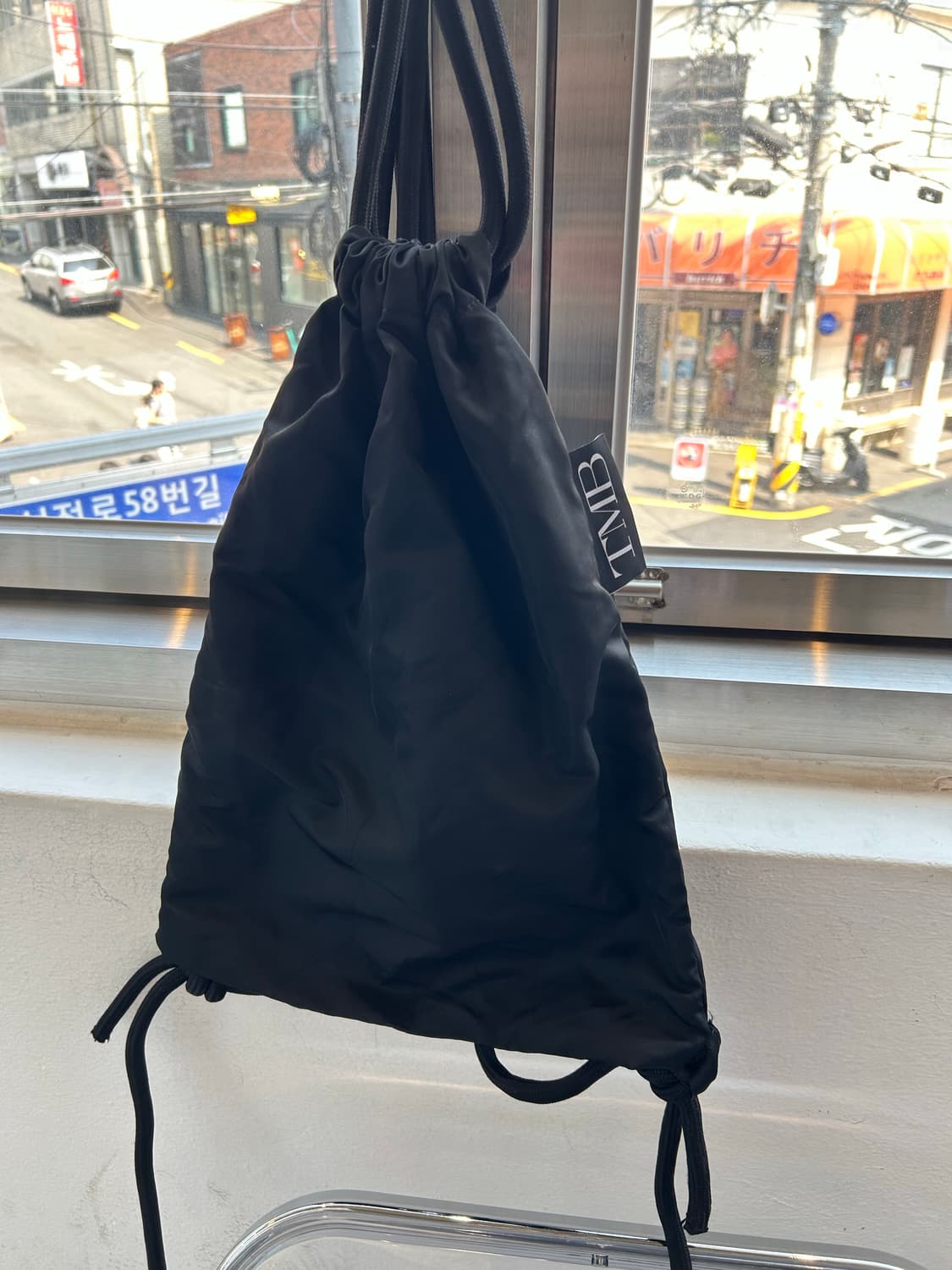 [TREEMINGBIRD] ★TMB String Back Pack (2色) ★ TREEMINGBIRD] Leather String Back Pack [ Black ] 正規品 韓国