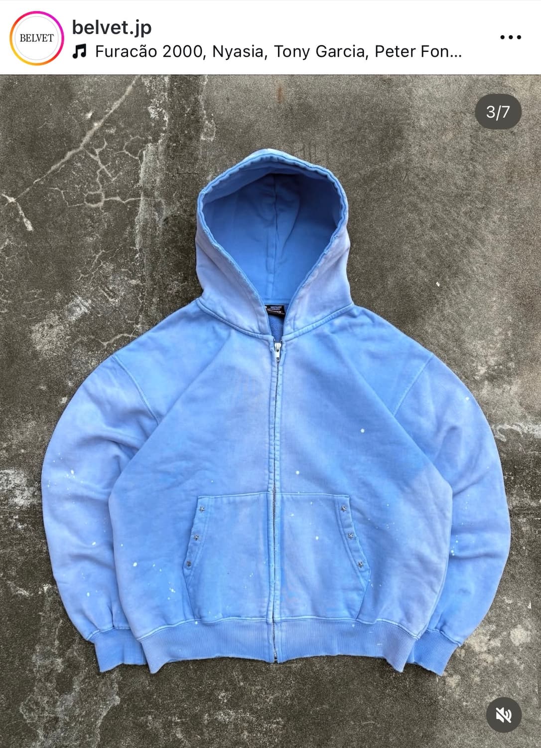 Belvet Distressed Pigment Zip Hoodie | 후루츠패밀리