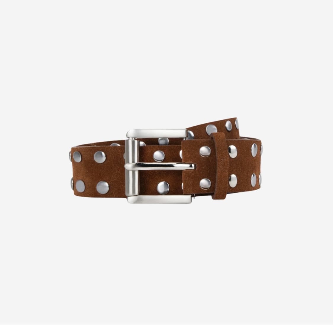 Stussy 8 Ball Studded Belt Brown Suede | 후루츠패밀리