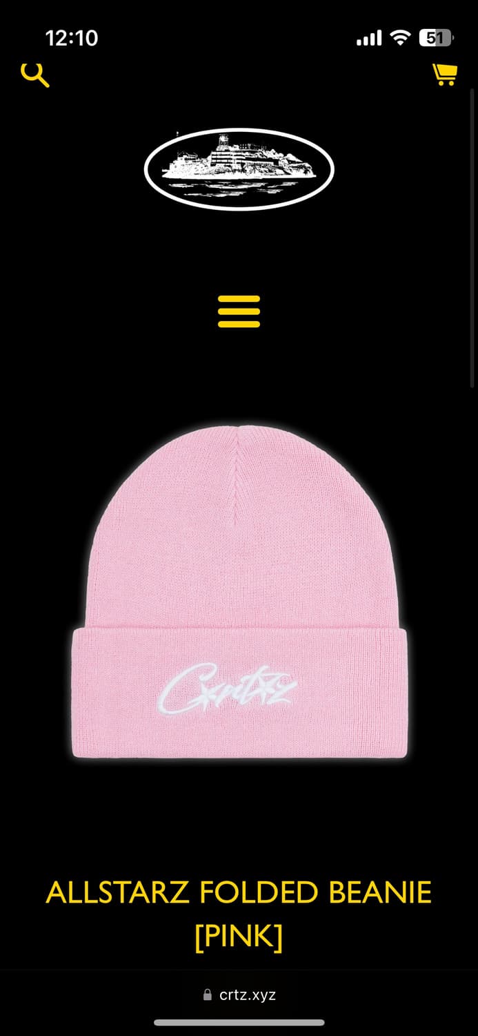 Corteiz Allstarz Beanie 비니 핑크 | 후루츠패밀리