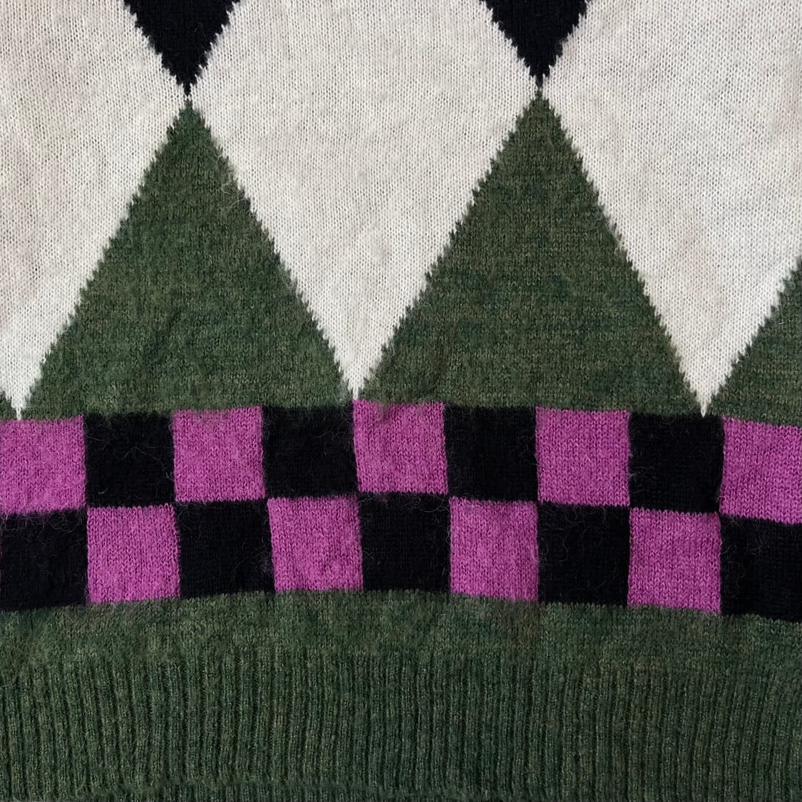 Diamond Check Mohair Sweater | 후루츠패밀리 Diamond Check Mohair Sweater | 후루츠패밀리