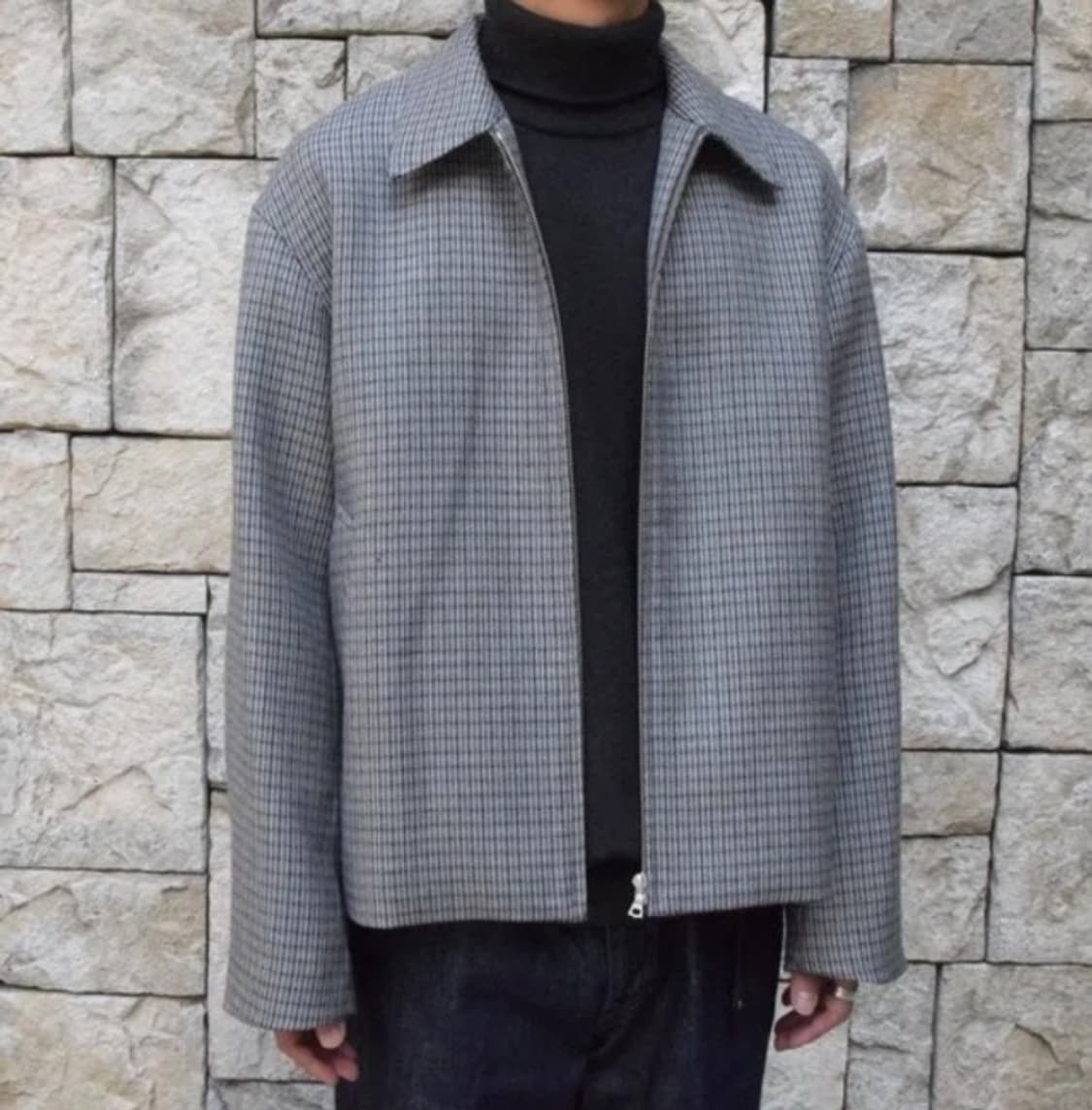 AURALEE DOUBLE FACE CHECK ZIP BLOUSON HOT ! AURALEE DOUBLE FACE