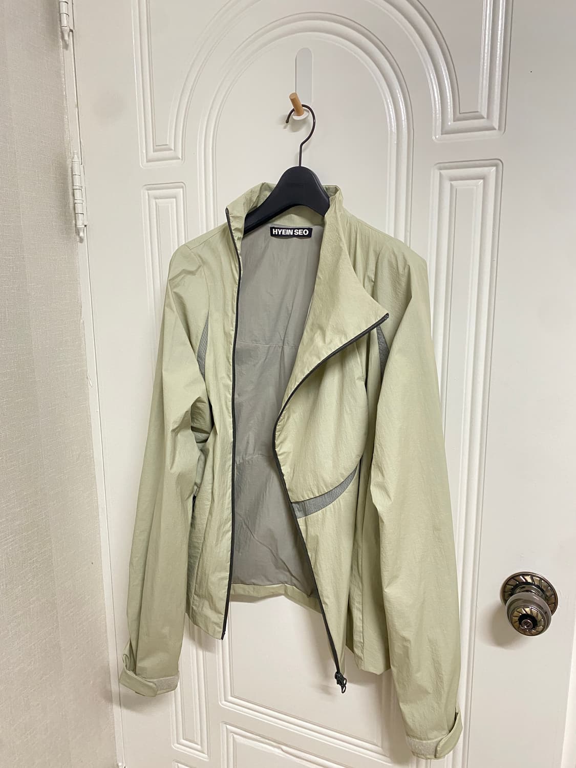 HYEIN SEO fencing jacket paf Hyein Seo Gray Paneled Jacket Hyein Seo