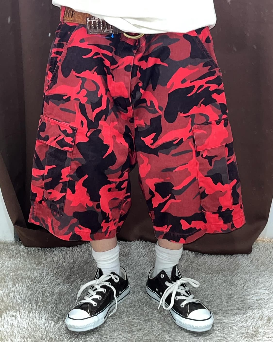 Supreme / 23SS/Cargo Short/30/コットン/RED/カモフラ supreme cargo shorts Supreme Cargo Short Red Camo - 23ss