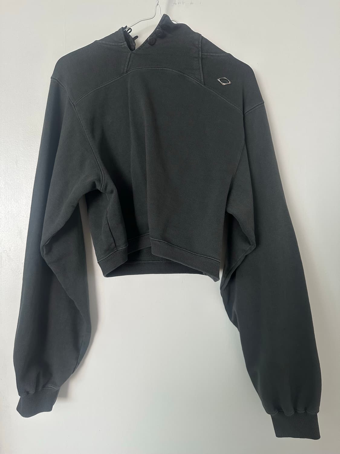 mschf SIDE BUTTON UP CROP HOODIE 미스치프 후디 Mischief Side