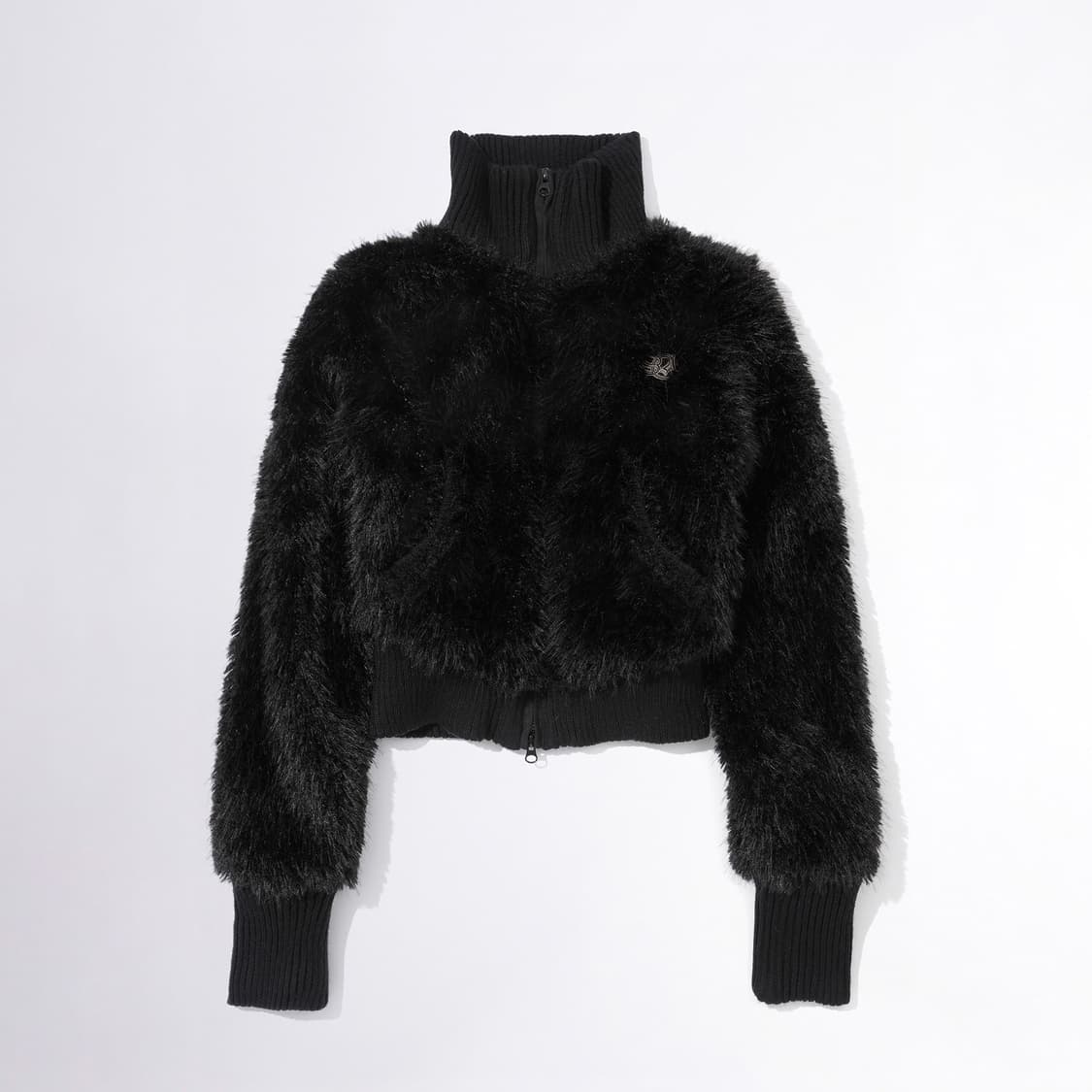 Sculptor Faux Fur Zip-Up Jacket Black | 후루츠패밀리