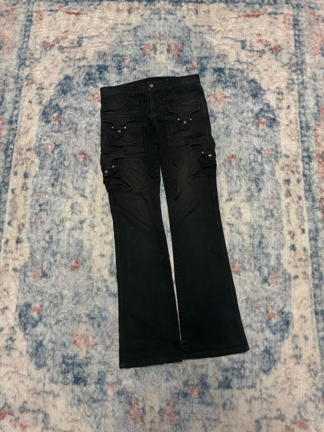 Tornado mart flare black cargo pants | 후루츠패밀리