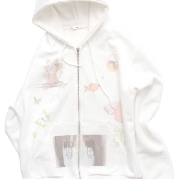 오스하이 oshigh high neck hood zip up black | 후루츠패밀리