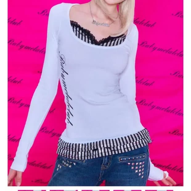 베메클 베이비메탈클럽 Disco frill top (white) | 후루츠패밀리