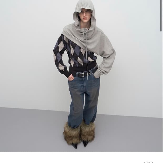 トップス LCDC TM / HOODED MUFFLER GREY LCDC] HOODED MUFFLER (GREY) | 후루츠패밀리