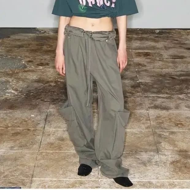 Open yy washed rolled cargo pants | 후루츠패밀리