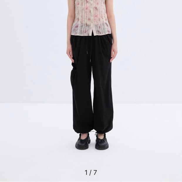 OPEN YY ROLLED WAIST SWEAT CARGO PANTS | 후루츠패밀리