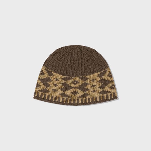 LOWCLASSIC JACQUARD BUCKET BEANIE_BROWN | 후루츠패밀리
