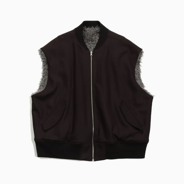 【極美品】URU WOOL PONCH ZIP UP VEST サイズ3 URU Wool Ponch Reversible Zip-Up Vest | 후루츠패밀리