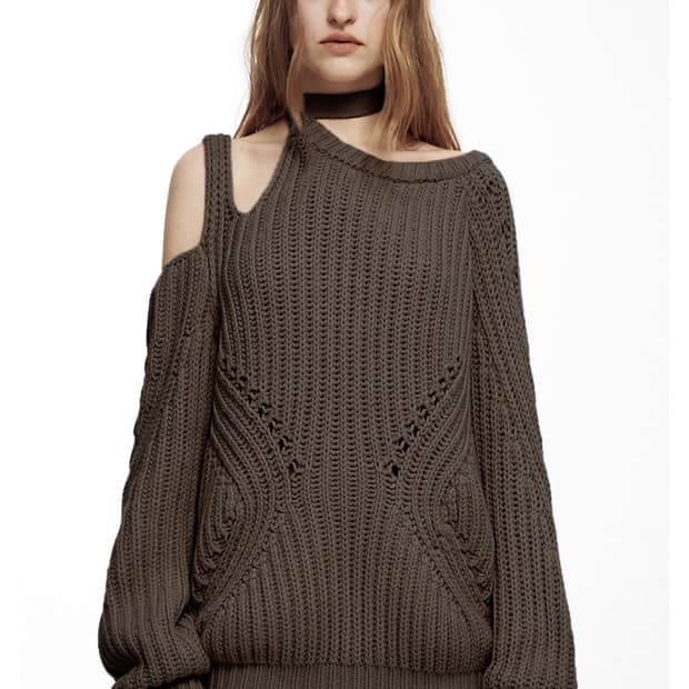 openyy【OPEN Yy】 CHUNKY KNIT VEST : BROWN Open YY - V-NECK KNIT VEST | HBX - Globally Curated Fashion
