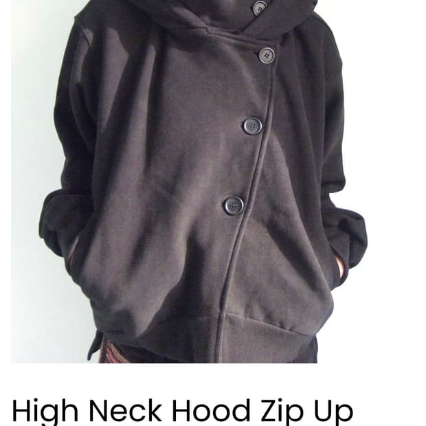 High Neck Hood Zip Up Black | 후루츠패밀리