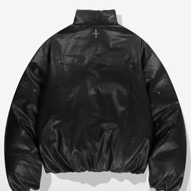 낫포너드 Panel Stud Puffer Jacket - Black | 후루츠패밀리