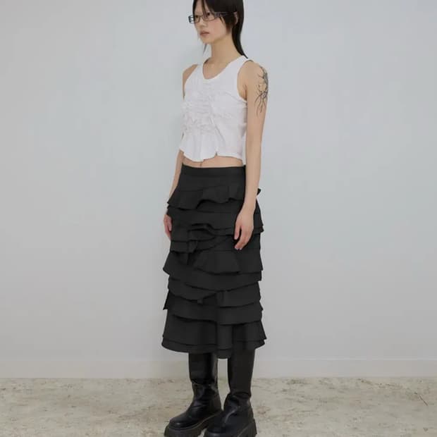 【MATIN KIM】CARGO MAXI SKIRT DENIM CARGO LONG SKIRT IN BROWN – Matin Kim