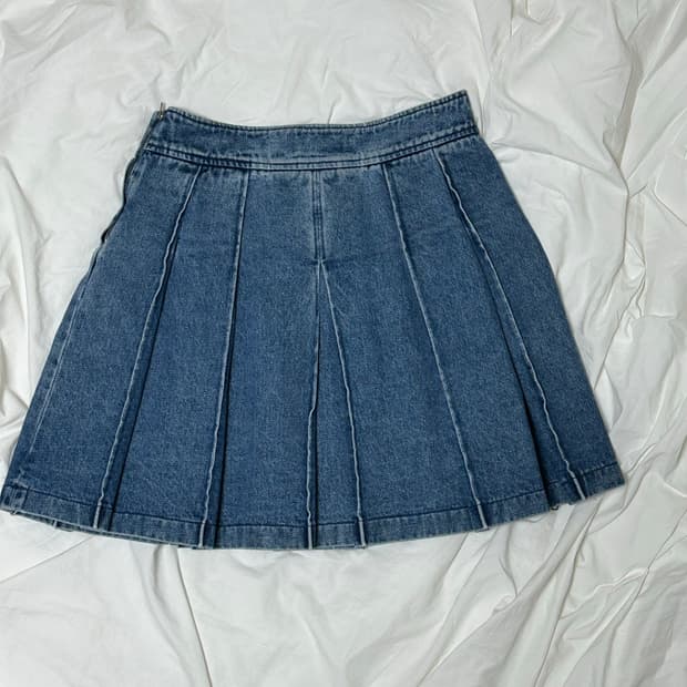 COYSEIO DEEP DENIM PLEATS SKIRT | 후루츠패밀리