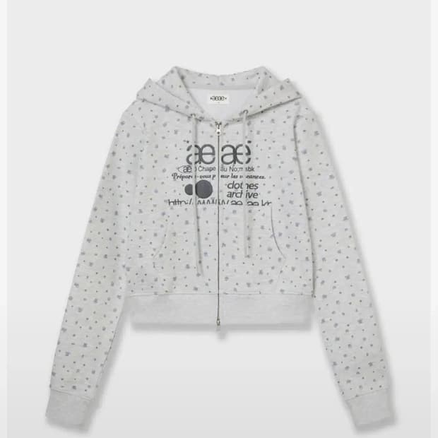 AEAE WEB LOGO CROP HOOD ZIP UP 에이이에이이 | 후루츠패밀리
