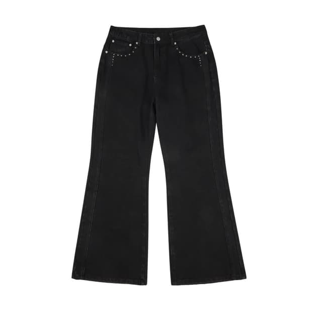 Aakam Knee Pin-tuck Printed Denim Pants | 후루츠패밀리