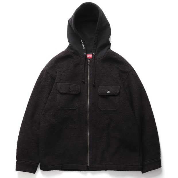 Supreme Hooded Zip Up Thermal Black | 후루츠패밀리
