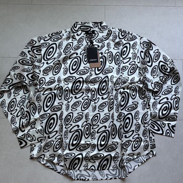 STUSSY Swirly Silk Shirt L / 실크 100% 패턴 | 후루츠패밀리