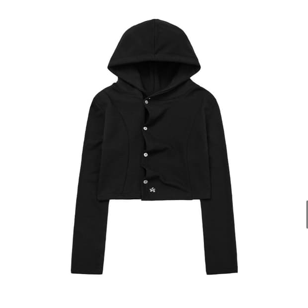 미세키서울 Cowl neck botton hoodie DARK GREY | 후루츠패밀리