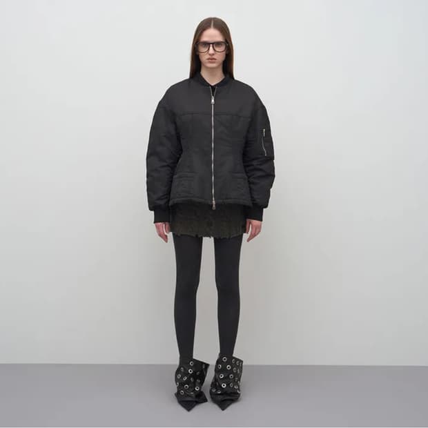 open yy faux fur zipper hood ma-1, black | 후루츠패밀리