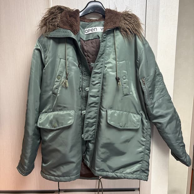 open yy faux fur zipper hood ma1사이즈 블랙 | 후루츠패밀리