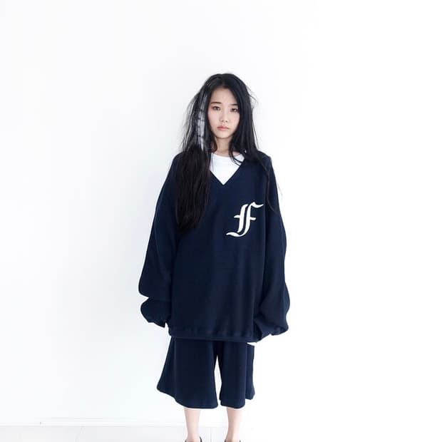 トップス shop faerie waffle boxy MTM (navy) fa.er.ie [F.E.E.S] waffle boxy MTM navy | 후루츠패밀리