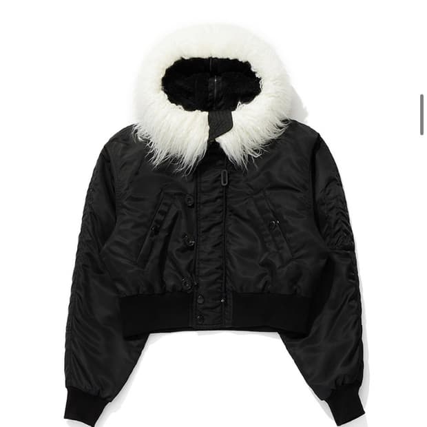 Open yy fur zipper hood ma1 black | 후루츠패밀리