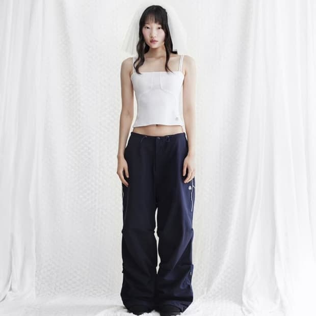 코이세이오(COYSEIO)SHIRRING ROUGH PANTS NAVY | 후루츠패밀리