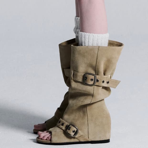 102 soft-modular wedge boots / beige | 후루츠패밀리