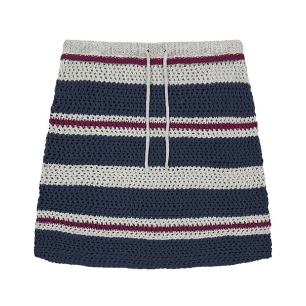 Coyseio STRIPE LAYERED KNIT SKIRT GREY | 후루츠패밀리