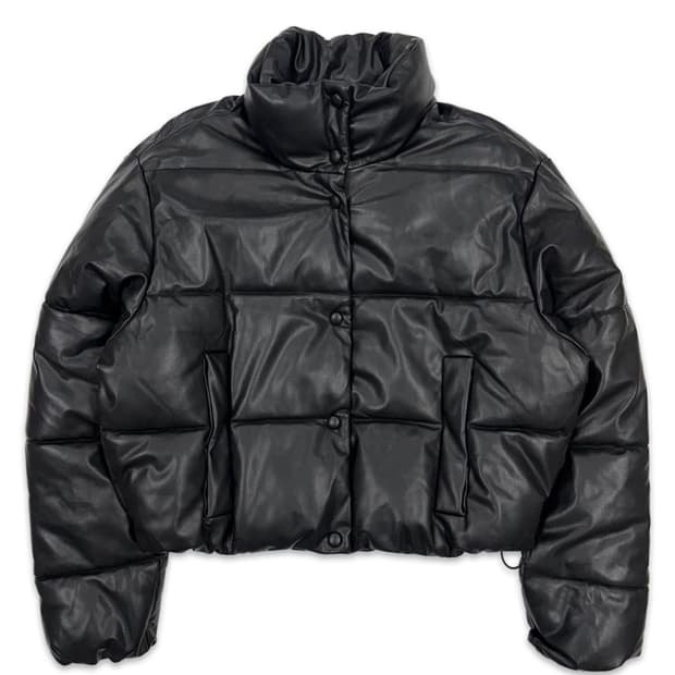 낫포너드 Panel Stud Puffer Jacket - Black | 후루츠패밀리